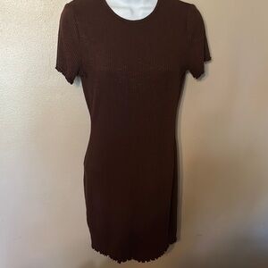 Women Brown Ribbed Dress size L